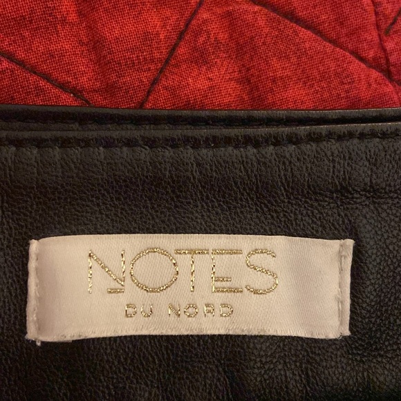 Notes du Nord Black Belted Leather Mini Skirt with side zipper - Picture 4 of 6